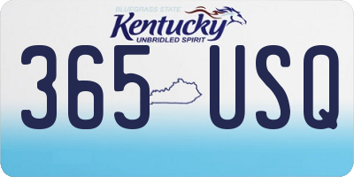KY license plate 365USQ