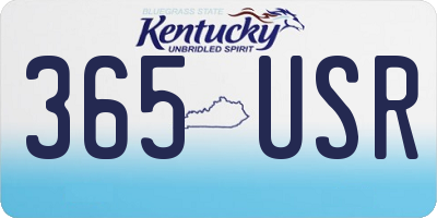KY license plate 365USR