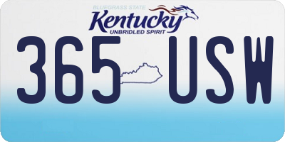 KY license plate 365USW