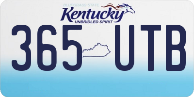 KY license plate 365UTB