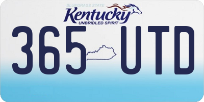 KY license plate 365UTD
