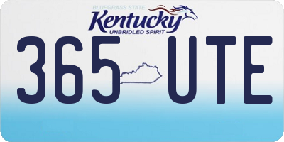 KY license plate 365UTE