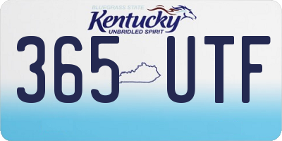 KY license plate 365UTF