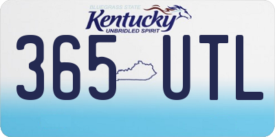 KY license plate 365UTL