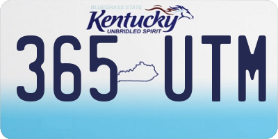 KY license plate 365UTM