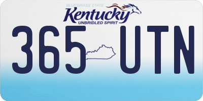 KY license plate 365UTN
