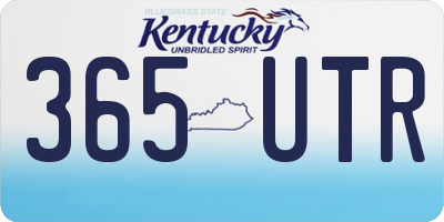 KY license plate 365UTR