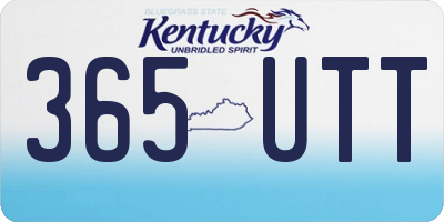 KY license plate 365UTT