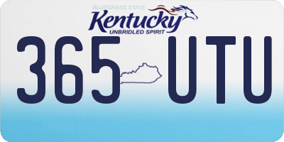 KY license plate 365UTU