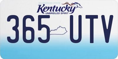 KY license plate 365UTV