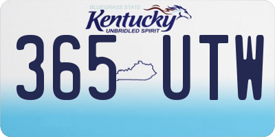 KY license plate 365UTW