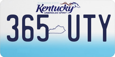 KY license plate 365UTY