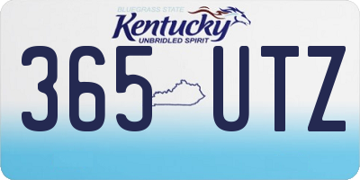KY license plate 365UTZ