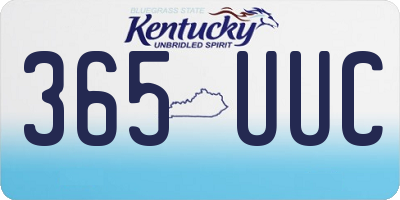 KY license plate 365UUC