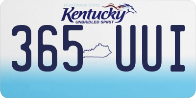 KY license plate 365UUI