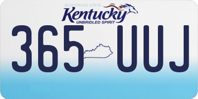 KY license plate 365UUJ