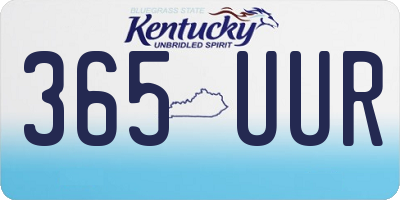 KY license plate 365UUR