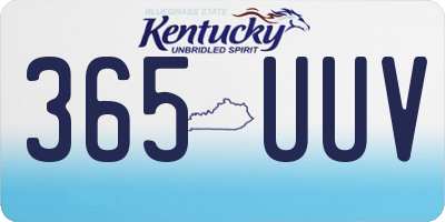 KY license plate 365UUV