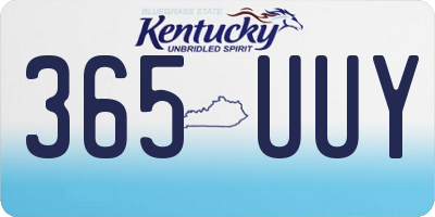 KY license plate 365UUY