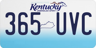 KY license plate 365UVC