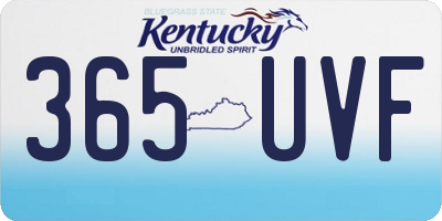 KY license plate 365UVF