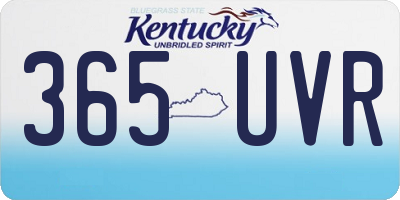 KY license plate 365UVR