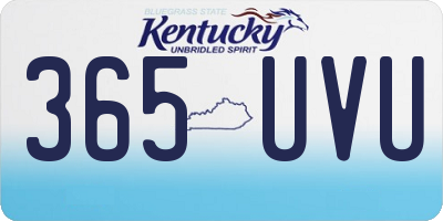 KY license plate 365UVU