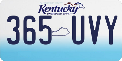 KY license plate 365UVY
