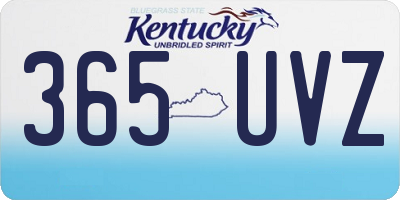 KY license plate 365UVZ