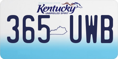 KY license plate 365UWB
