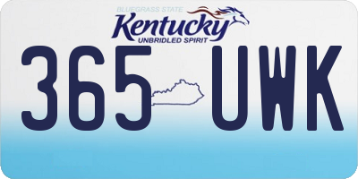 KY license plate 365UWK