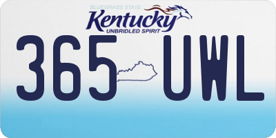 KY license plate 365UWL