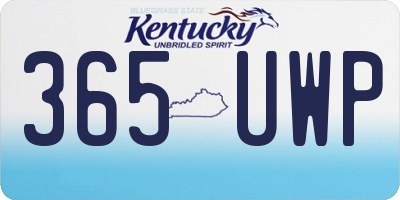 KY license plate 365UWP