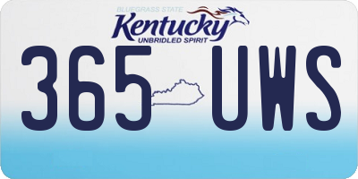 KY license plate 365UWS