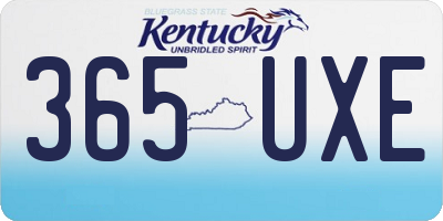 KY license plate 365UXE