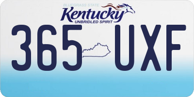 KY license plate 365UXF