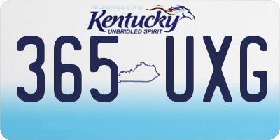 KY license plate 365UXG
