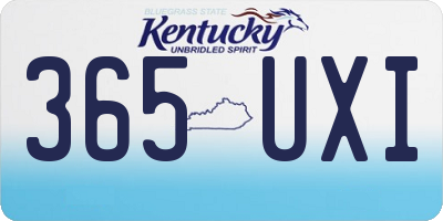 KY license plate 365UXI