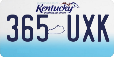 KY license plate 365UXK
