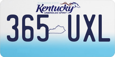 KY license plate 365UXL