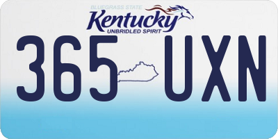 KY license plate 365UXN
