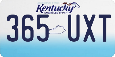 KY license plate 365UXT
