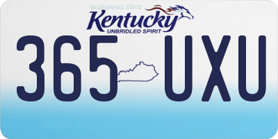 KY license plate 365UXU