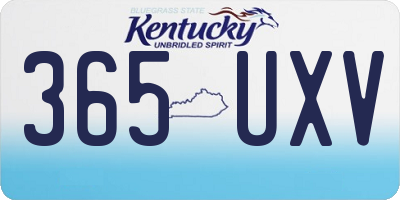 KY license plate 365UXV