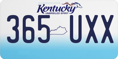 KY license plate 365UXX