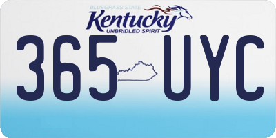 KY license plate 365UYC