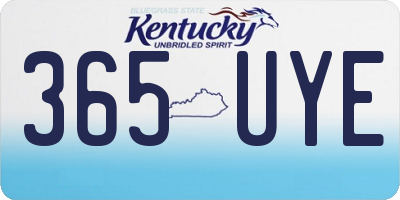 KY license plate 365UYE