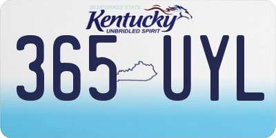 KY license plate 365UYL