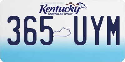 KY license plate 365UYM