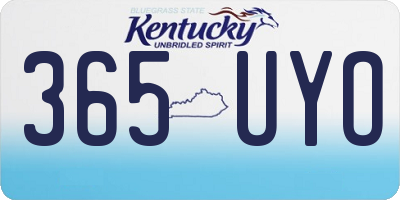 KY license plate 365UYO